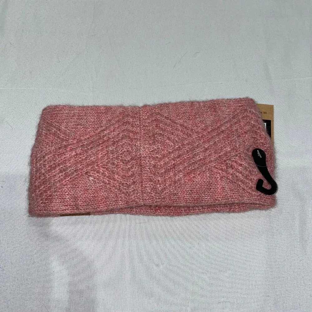 C.C. Beanie Pink Cable Knit Headband Ear Warmer Recycled Yarn NWT